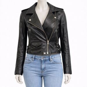 IRO Ashville Leather Biker Jacket  Black